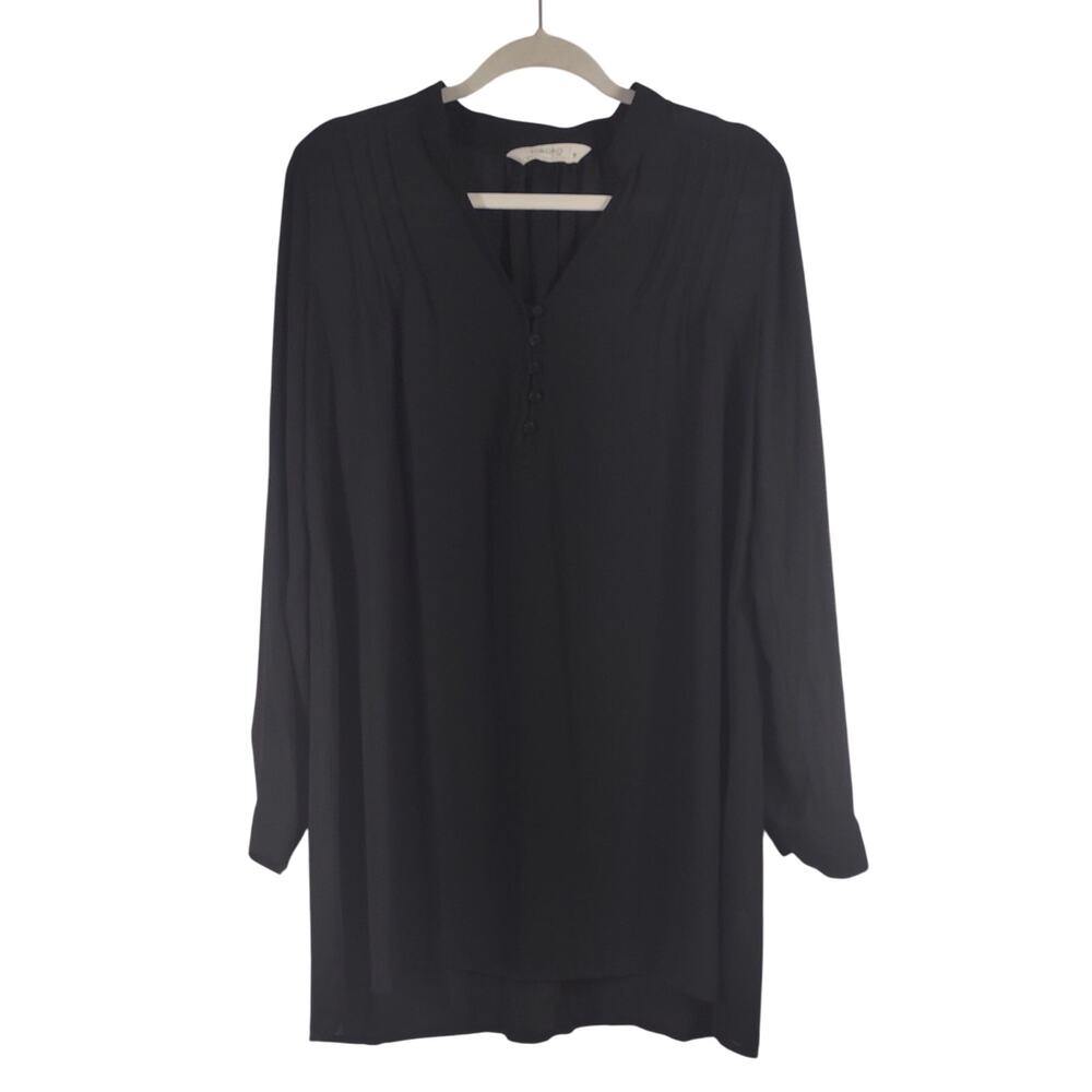 Rokoko Sheer Black Shirt Dress, Size Medium